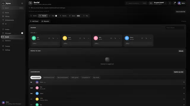 Friends in a game and online, with what they are listening to
